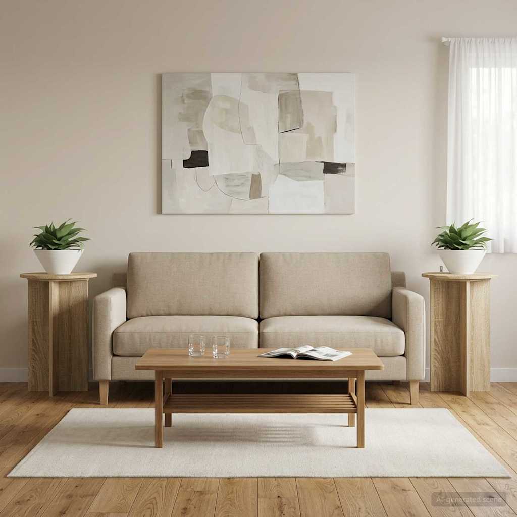 Växtställ 2 st Sonoma-ek Ø40 x 60 cm Konstruerat trä