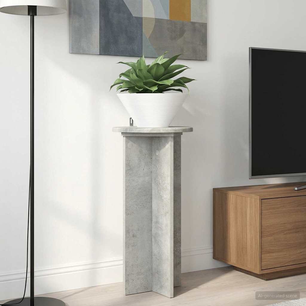 Växtställ 2 st Betonggrå 29,5 x 29,5 x 60 cm Konstruerat trä