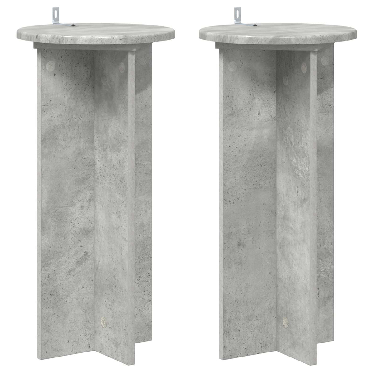 Växtställ 2 st Betonggrå 29,5 x 29,5 x 60 cm Konstruerat trä