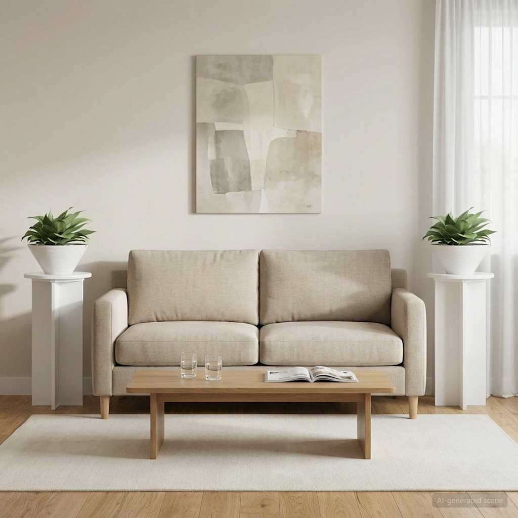 Växtställ 2 st Vit högglans 29,5 x 29,5 x 60 cm Konstruerat trä