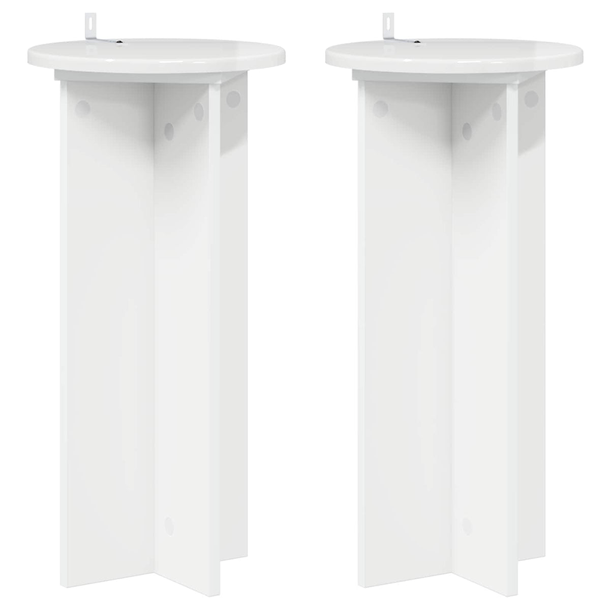 Växtställ 2 st Vit högglans 29,5 x 29,5 x 60 cm Konstruerat trä