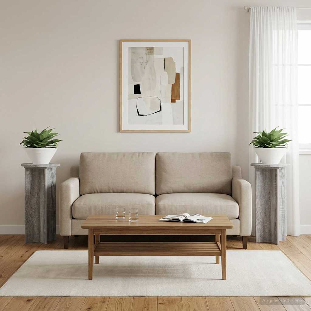 Växtställ 2 st Grå sonoma-ek 29,5 x 29,5 x 60 cm