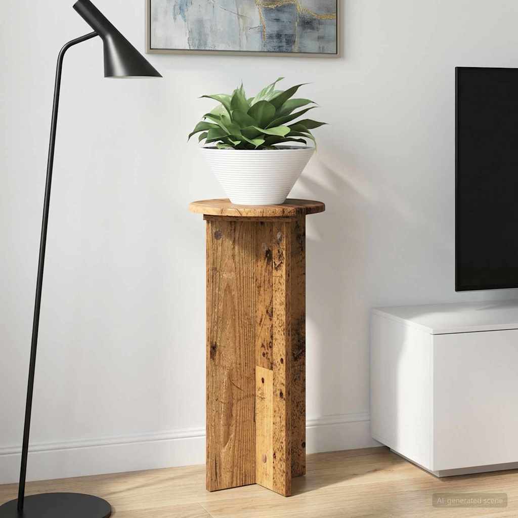 Växtställ 2 st Gammalt trä 29,5 x 29,5 x 60 cm Konstruerat trä