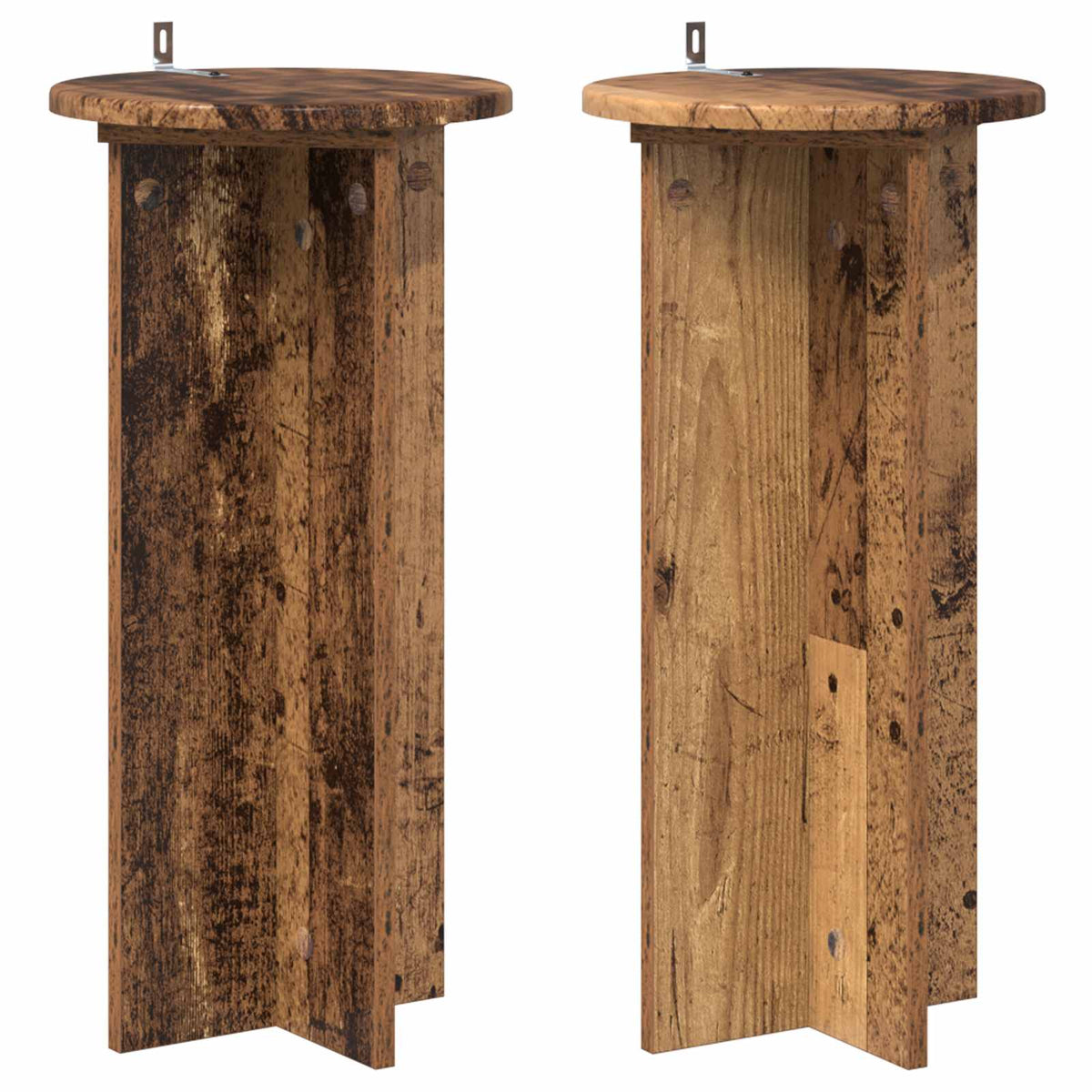 Växtställ 2 st Gammalt trä 29,5 x 29,5 x 60 cm Konstruerat trä