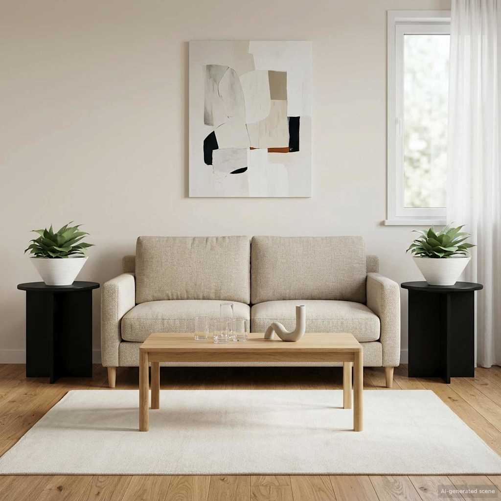 Växtställ 2 st Svart 40 x 40 x 40 cm Konstruerat trä