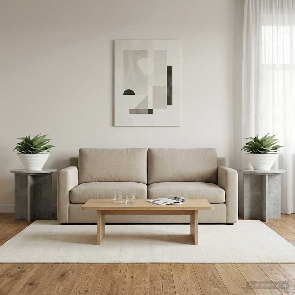 Växtställ 2 st Betonggrå 40 x 40 x 40 cm Konstruerat trä
