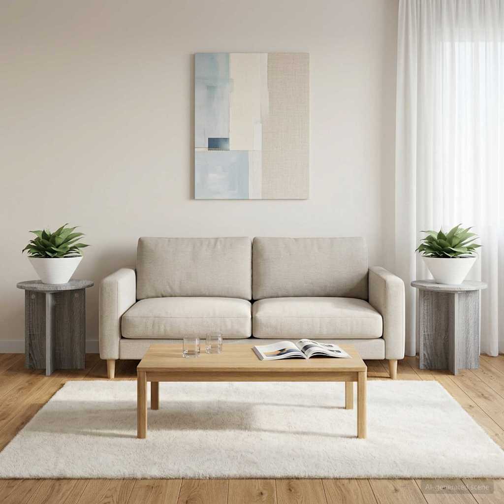 Växtställ 2 st Grå sonoma-ek 40 x 40 x 40 cm Konstruerat trä