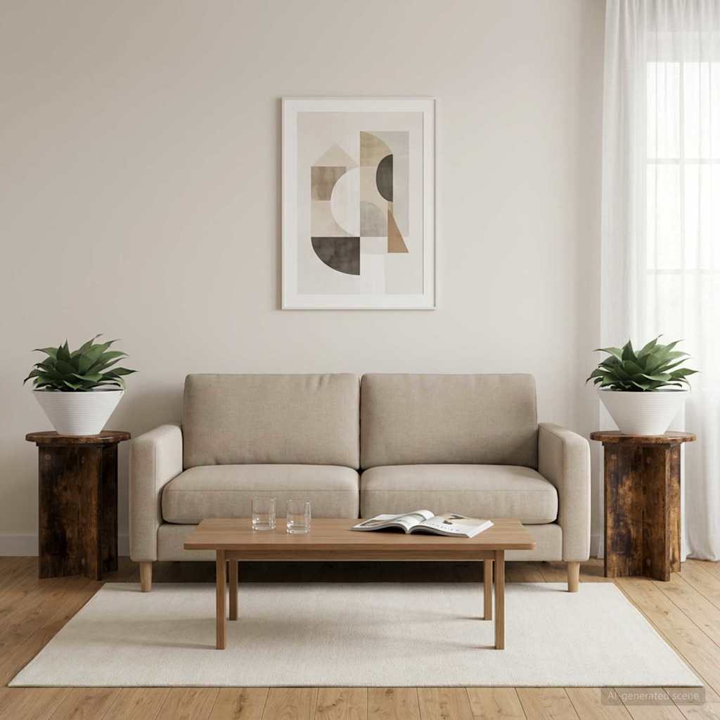 Växtställ 2 st Rökt ek Ø29,5 x 40 cm Konstruerat trä