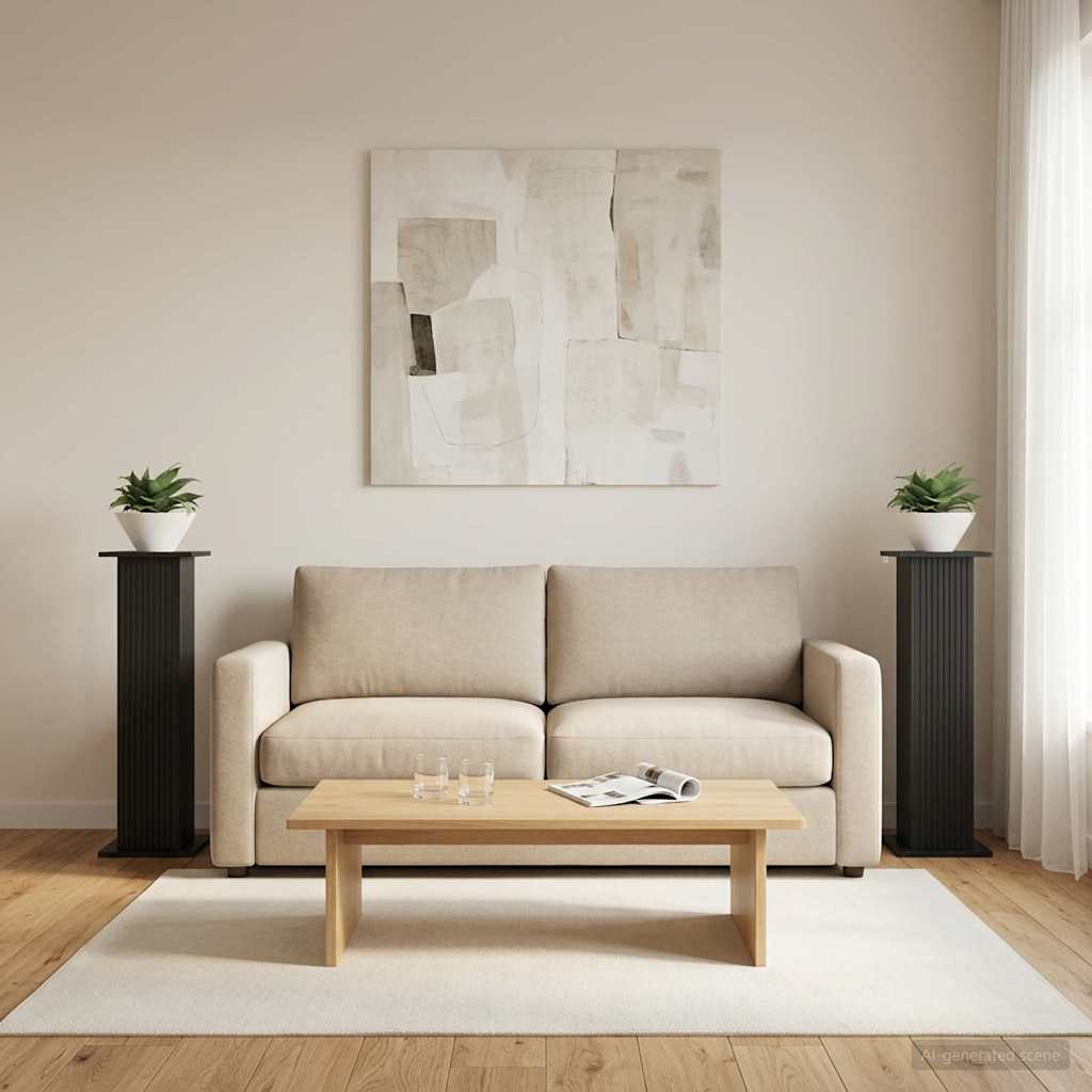 Växtställ 2 st Svart 30,5 x 30 x 100,5 cm Konstruerat trä