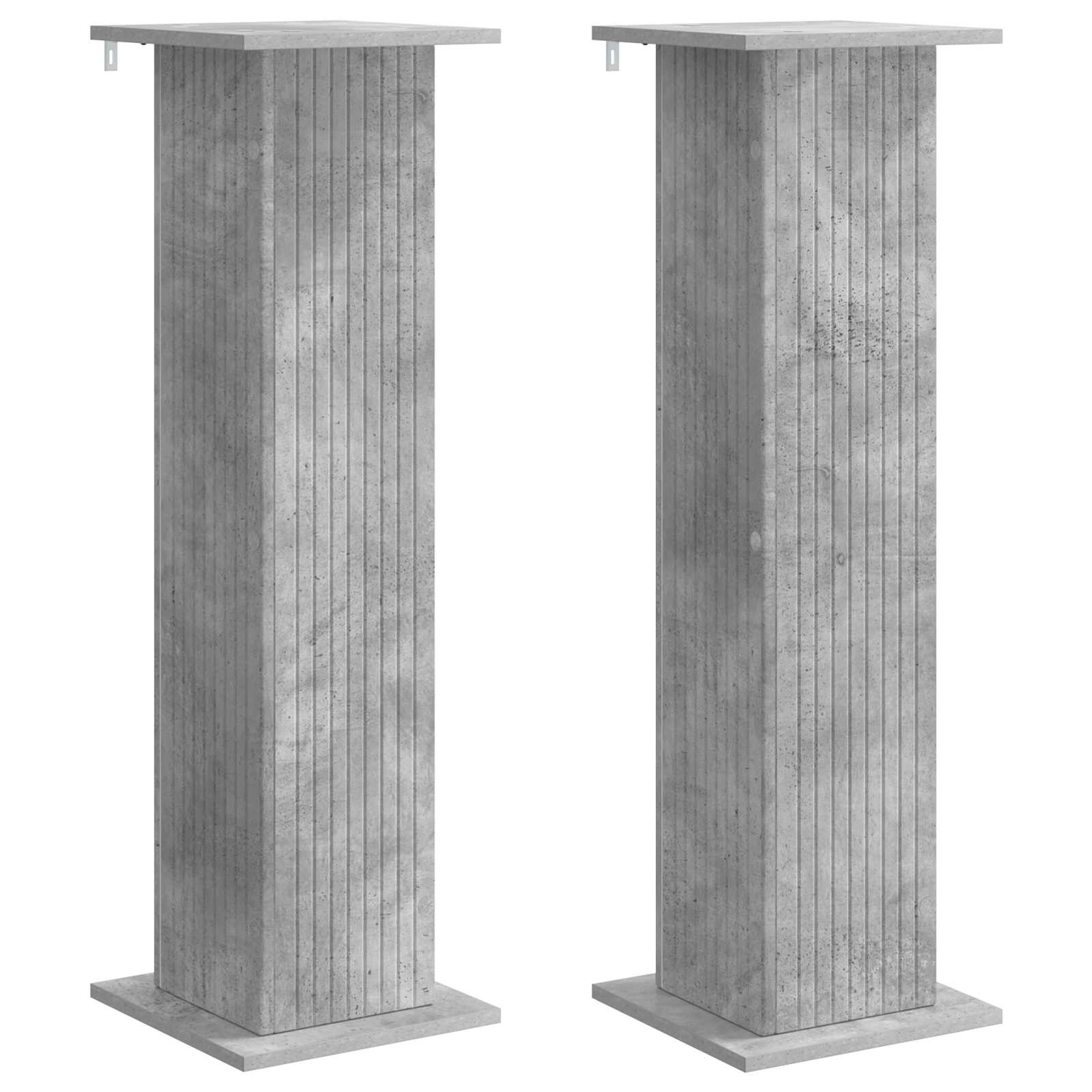Växtställ 2 st Betonggrå 30,5 x 30 x 100,5 cm Konstruerat trä