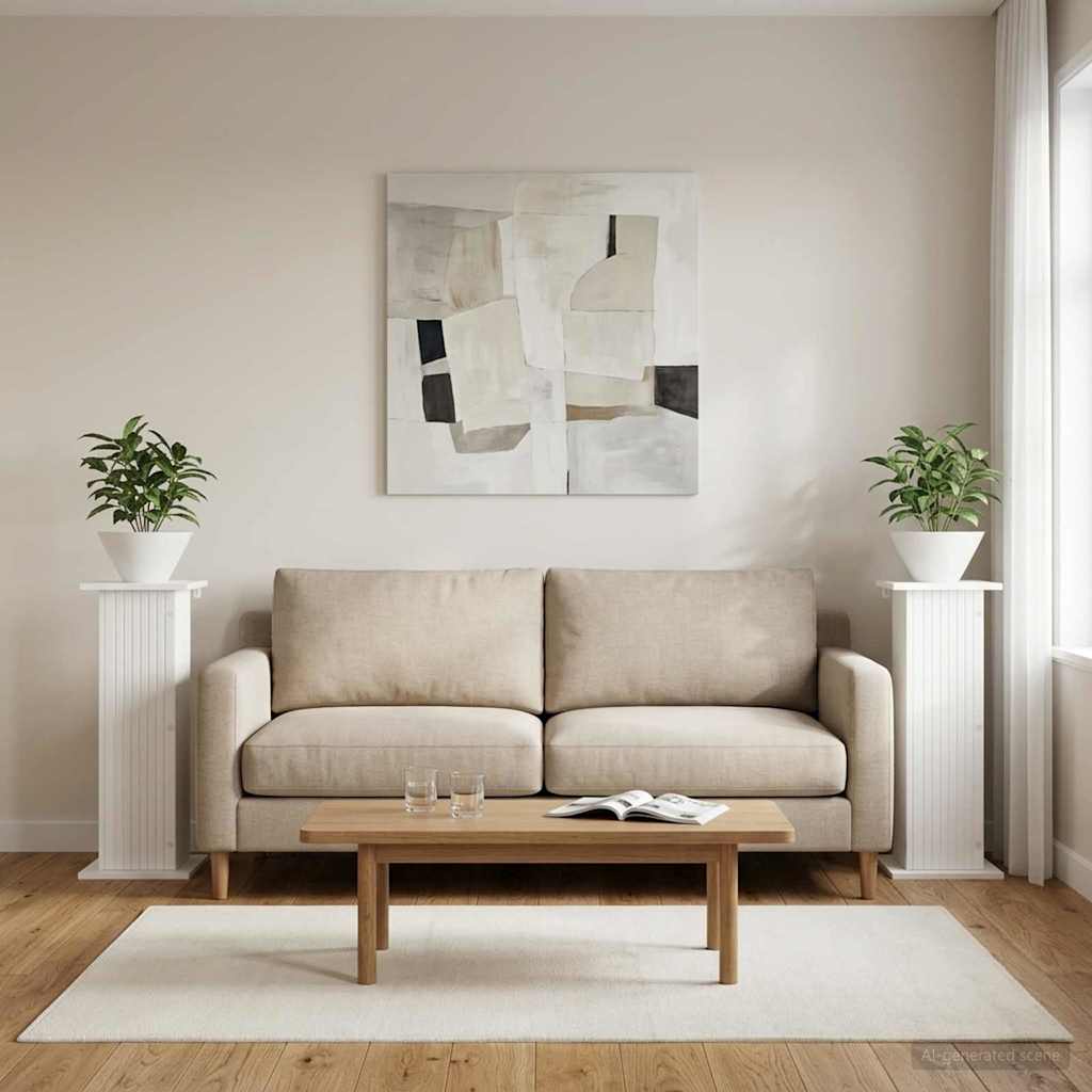 Växtställ 2 st Vit 30,5 x 30 x 80,5 cm Konstruerat trä