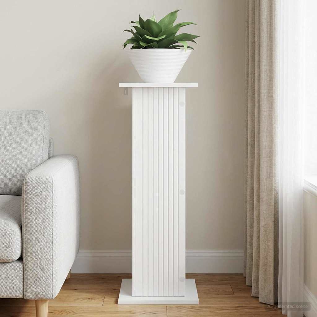 Växtställ Vit högglans 30,5 x 30 x 80,5 cm Konstruerat trä
