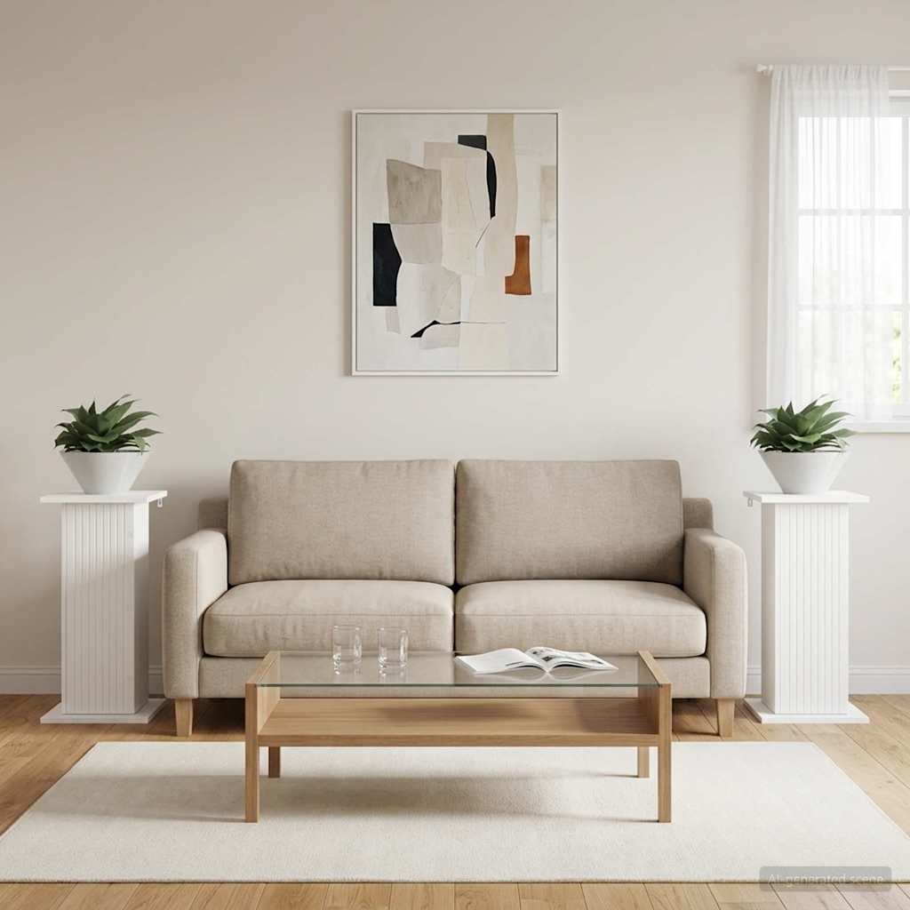 Växtställ 2 st Vit 30,5 x 30 x 60,5 cm Konstruerat trä