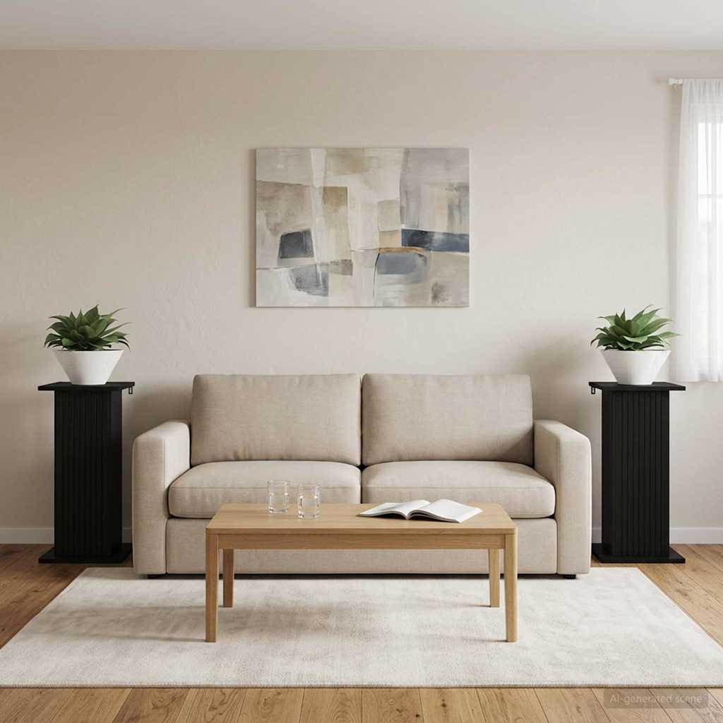 Växtställ 2 st Svart 30,5 x 30 x 60,5 cm Konstruerat trä