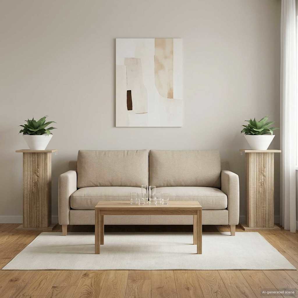 Växtställ 2 st Sonoma-ek 30,5 x 30 x 60,5 cm Konstruerat trä