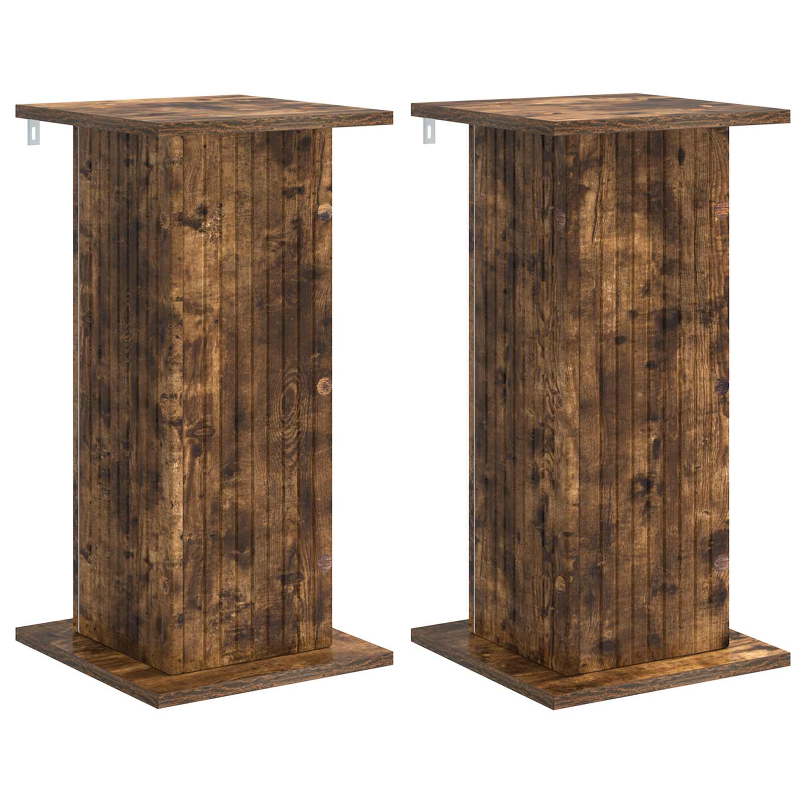 Växtställ 2 st Rökt ek 30,5 x 30 x 60,5 cm Konstruerat trä