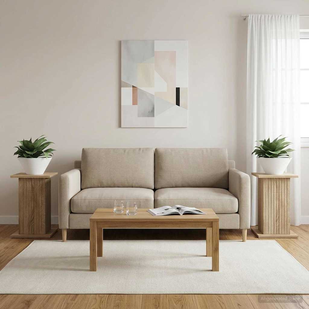 Växtställ 2 st Sonoma-ek 30,5 x 30 x 43 cm Konstruerat trä