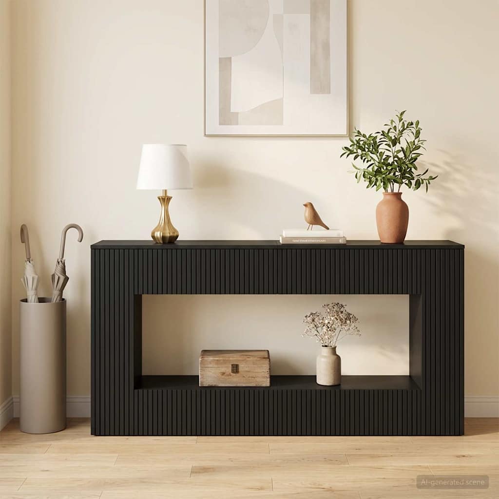 Konsolbord Svart 155 x 29 x 74 cm Konstruerat trä