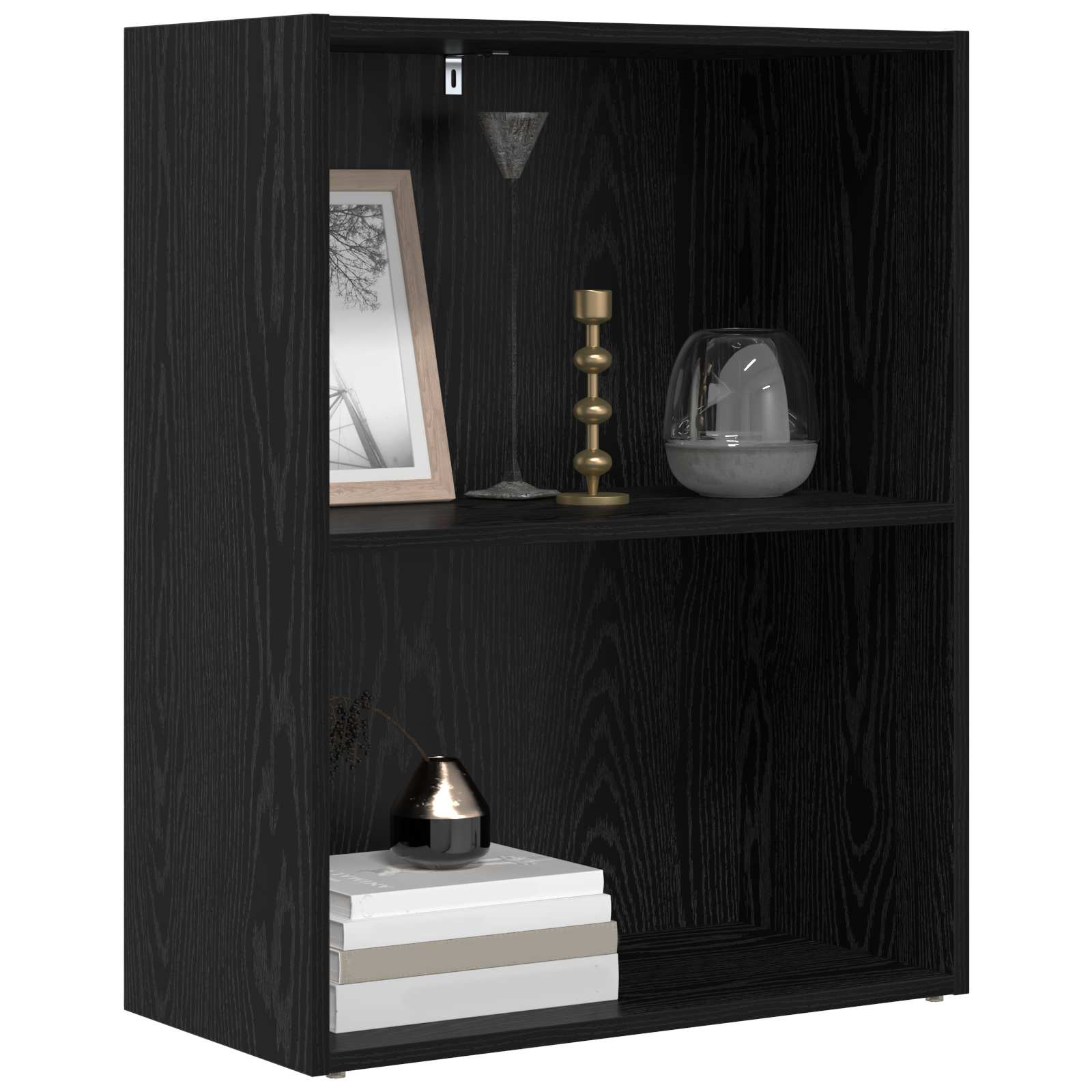 Hyllsystem Svart Ek 60 x 30 x 76.5 cm Konstruerat trä