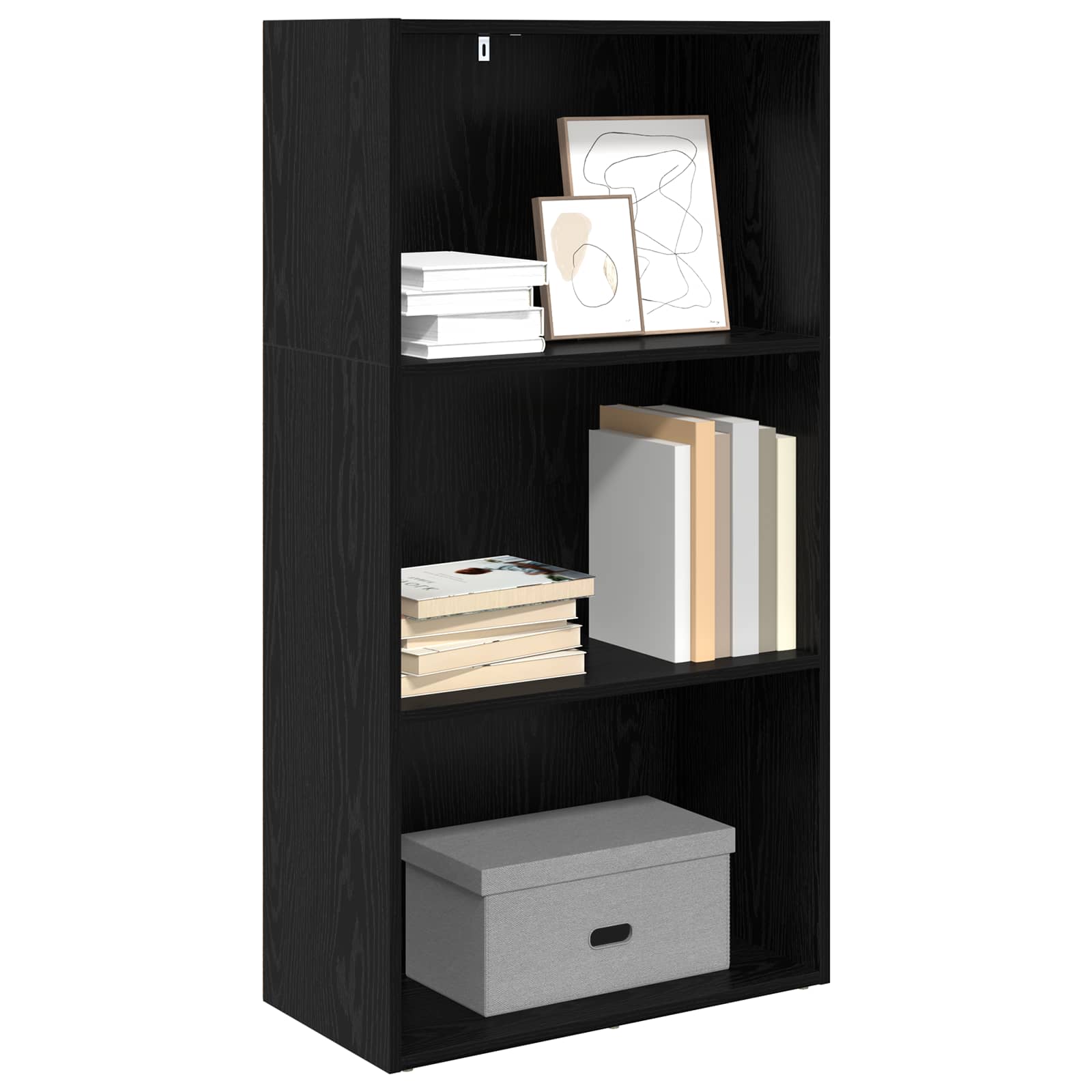 Hyllsystem Svart Ek 60 x 30 x 114 cm Konstruerat trä