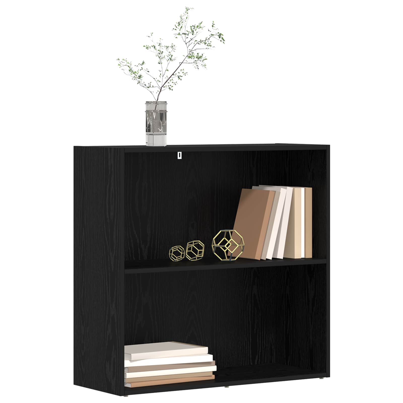 Hyllsystem Svart Ek 80 x 30 x 76,5 cm Konstruerat trä