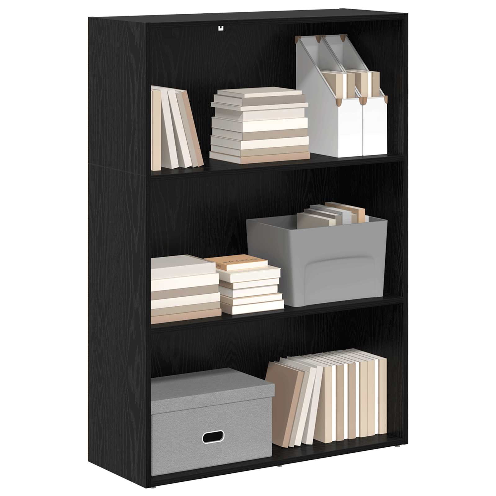 Hyllsystem Svart Ek 80 x 30 x 114 cm Konstruerat trä