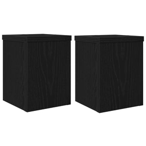 Växtställ 2 pcs Svart Ek 15 x 15 x 20 cm Konstruerat trä