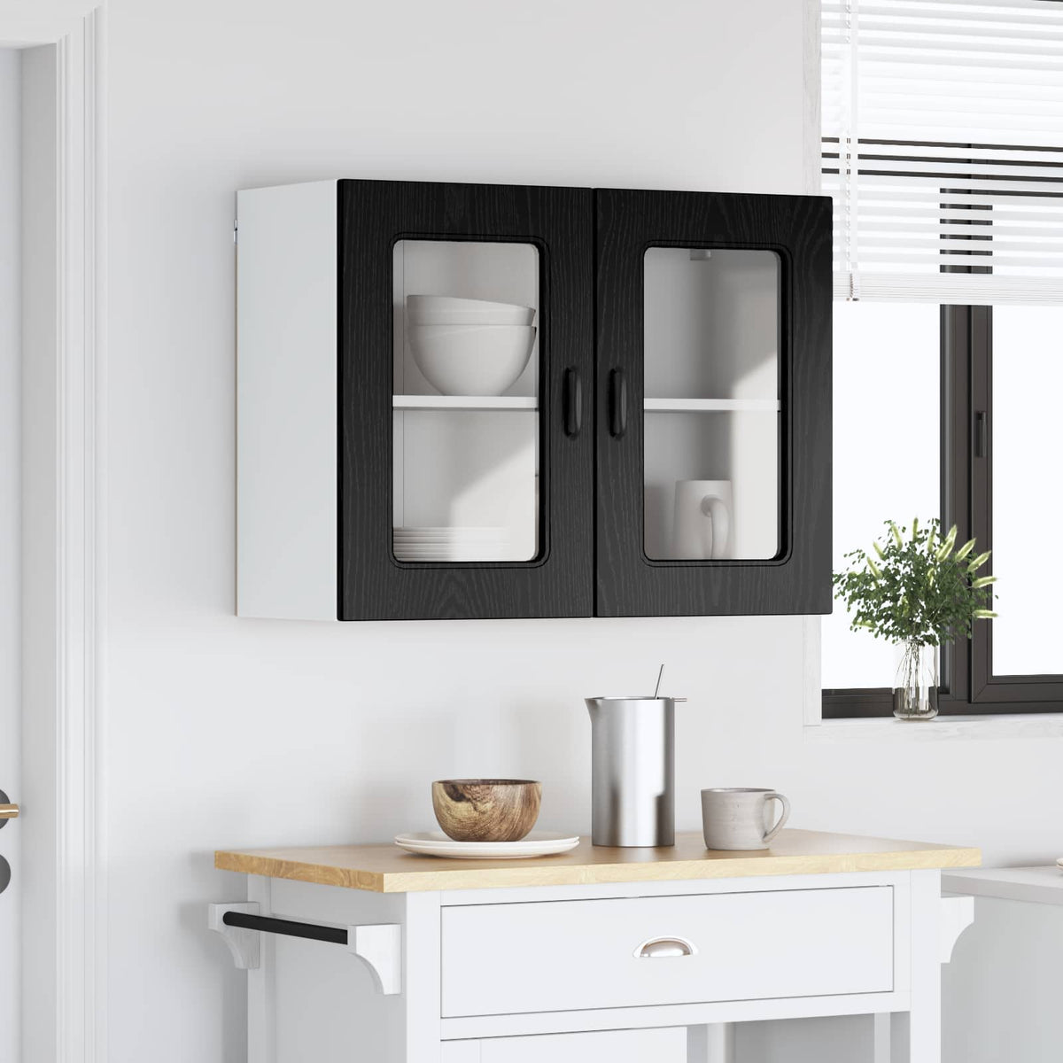 Diskmaskin panel Kalmar Svart Ek 80 x 31 x 60 cm
