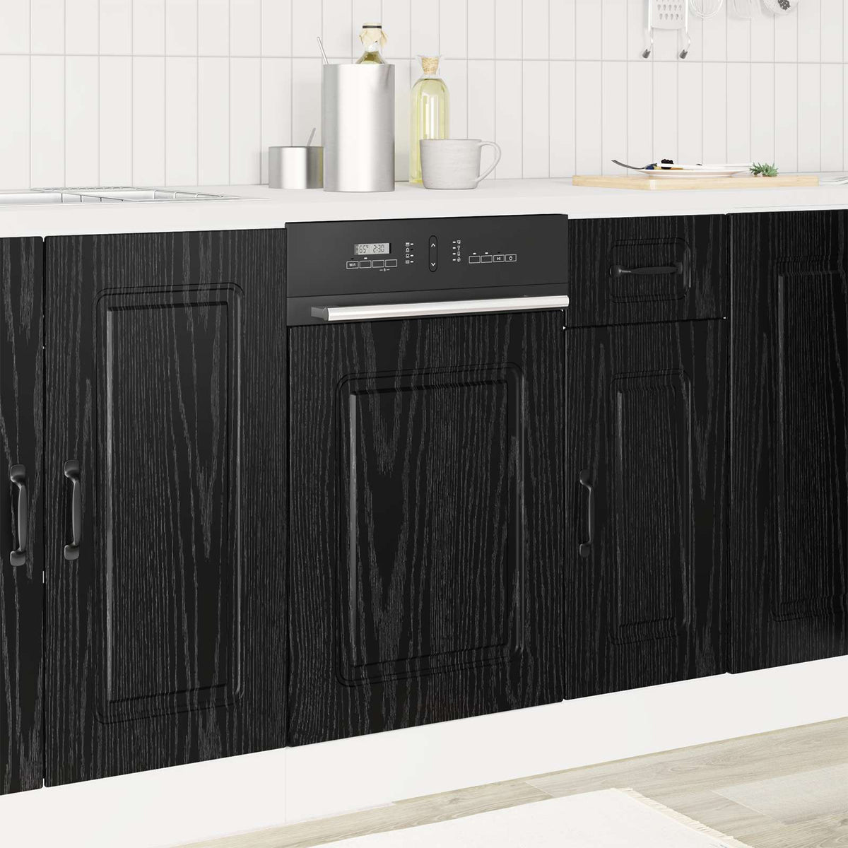 Diskmaskin panel Kalmar Svart Ek 45 x 1,5 x 57 cm