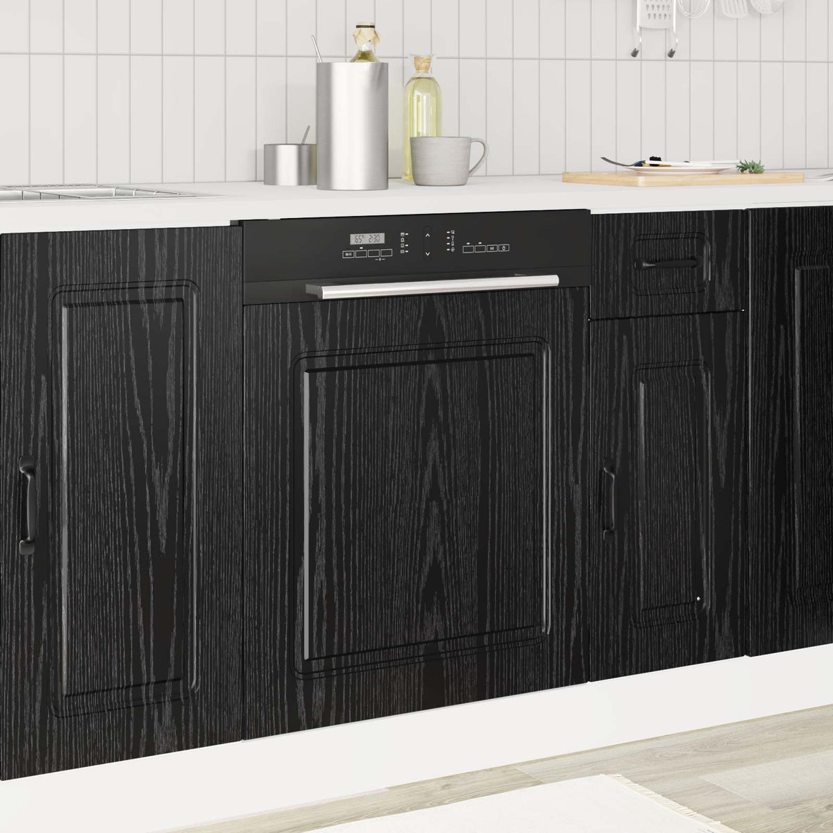 Diskmaskin panel Kalmar Svart Ek 60 x 1,5 x 57 cm