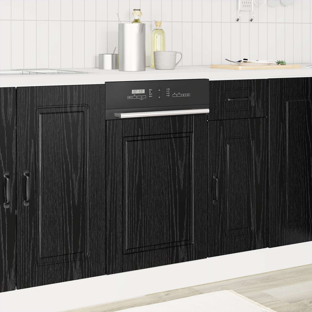Diskmaskin panel PORTO Svart Ek 45 x 1,5 x 57 cm