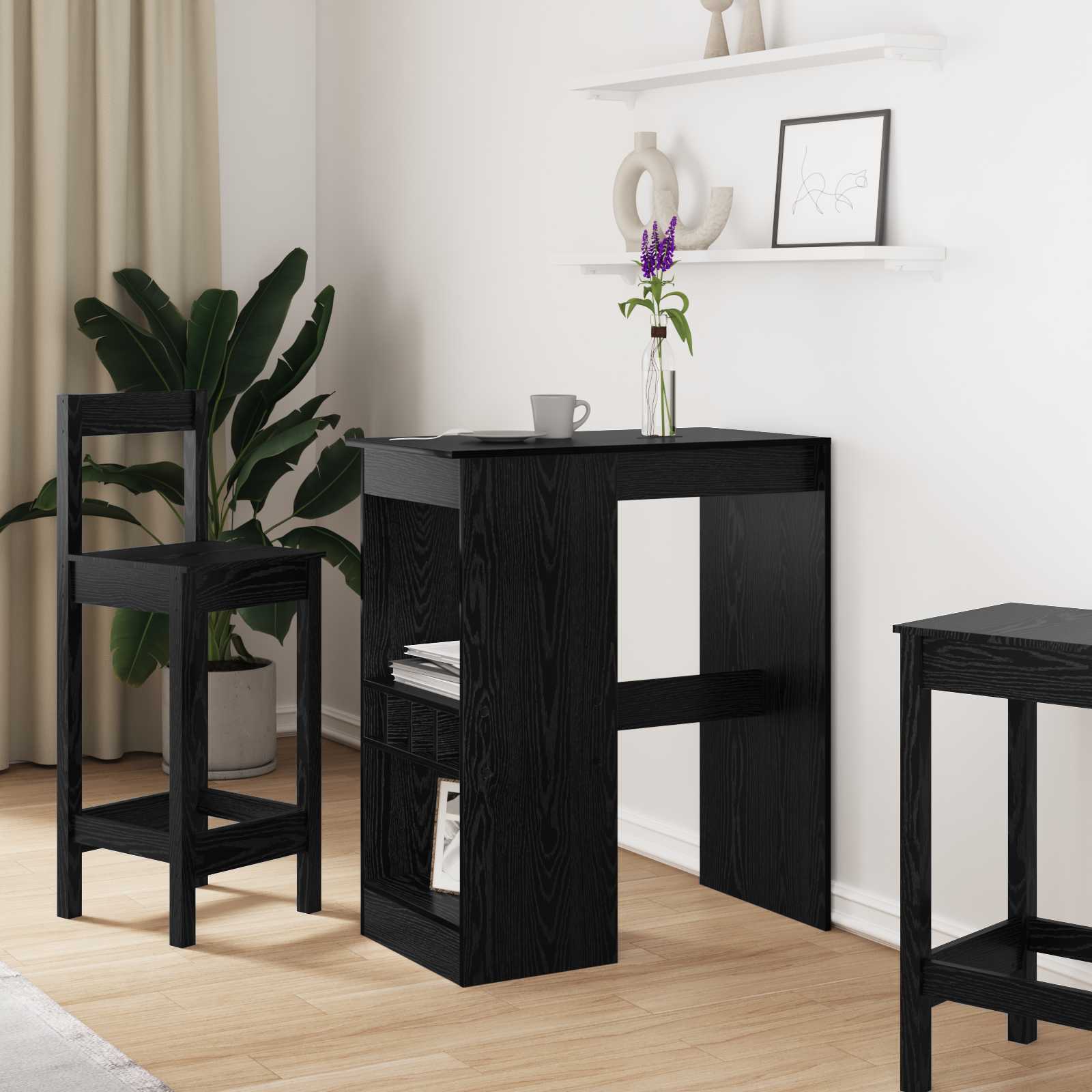 Barbord 90 x 47,5 x 103,5 cm Konstruerat trä Svart Ek