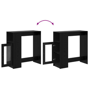 Barbord med hylla Svart Ek 101 x 40 x 103,5 cm Konstruerat trä