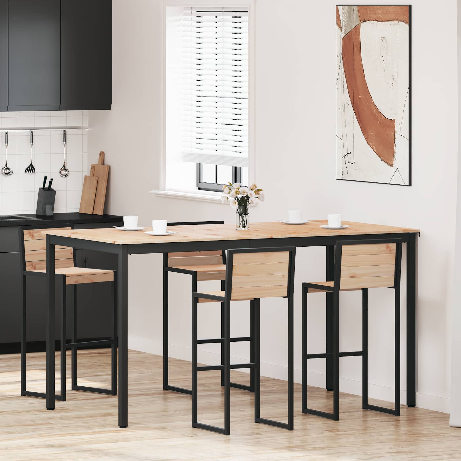 Barbord Naturfärg 200 x 100 x 105 cm Massiv furu