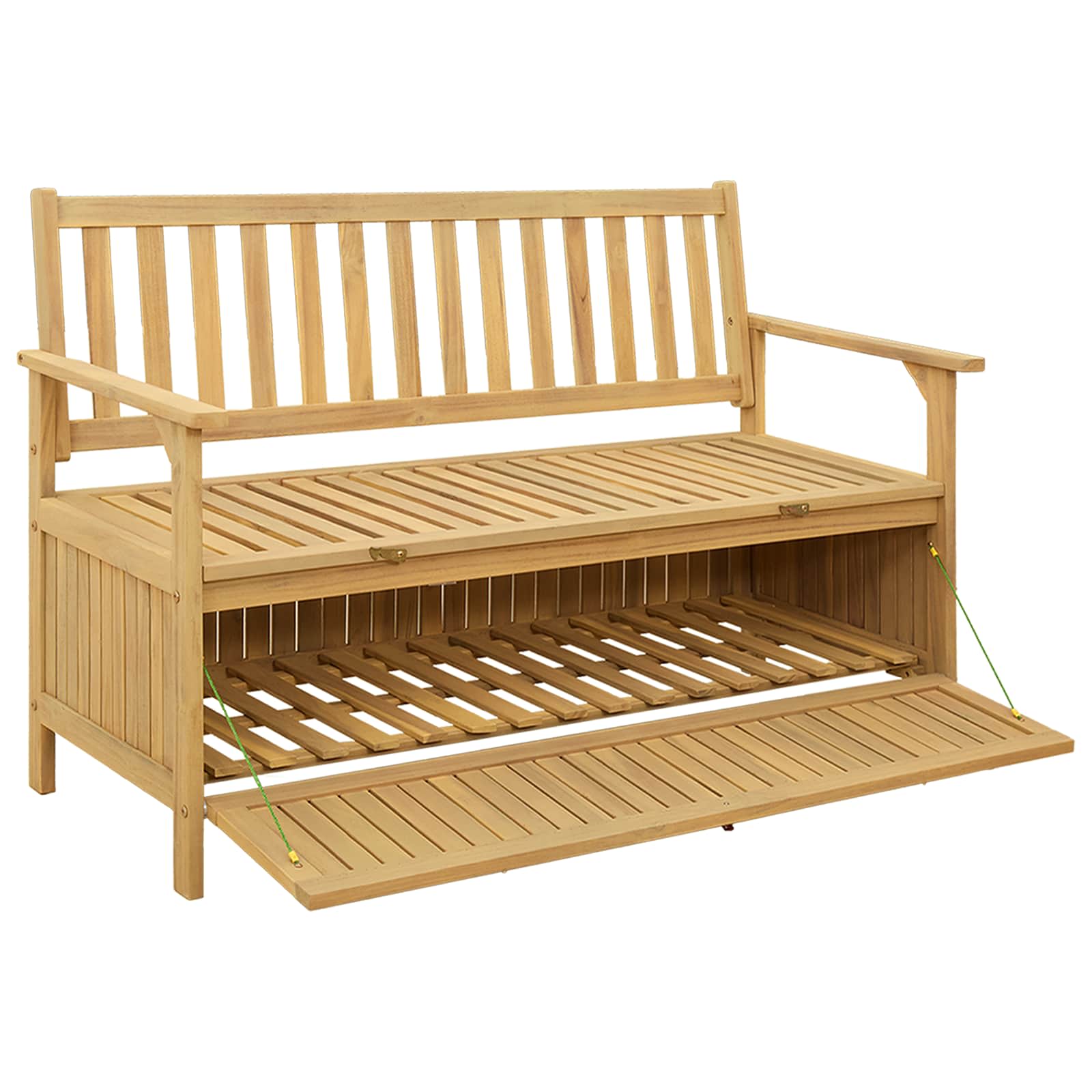 Förvaringsbänk 2 -Seater 120 x 63 x 84 cm Massiv Akacia