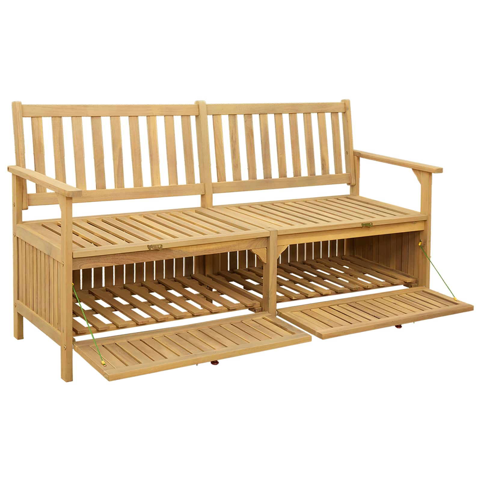 Förvaringsbänk 2 -Seater 148 x 63 x 84 cm Massiv Akacia