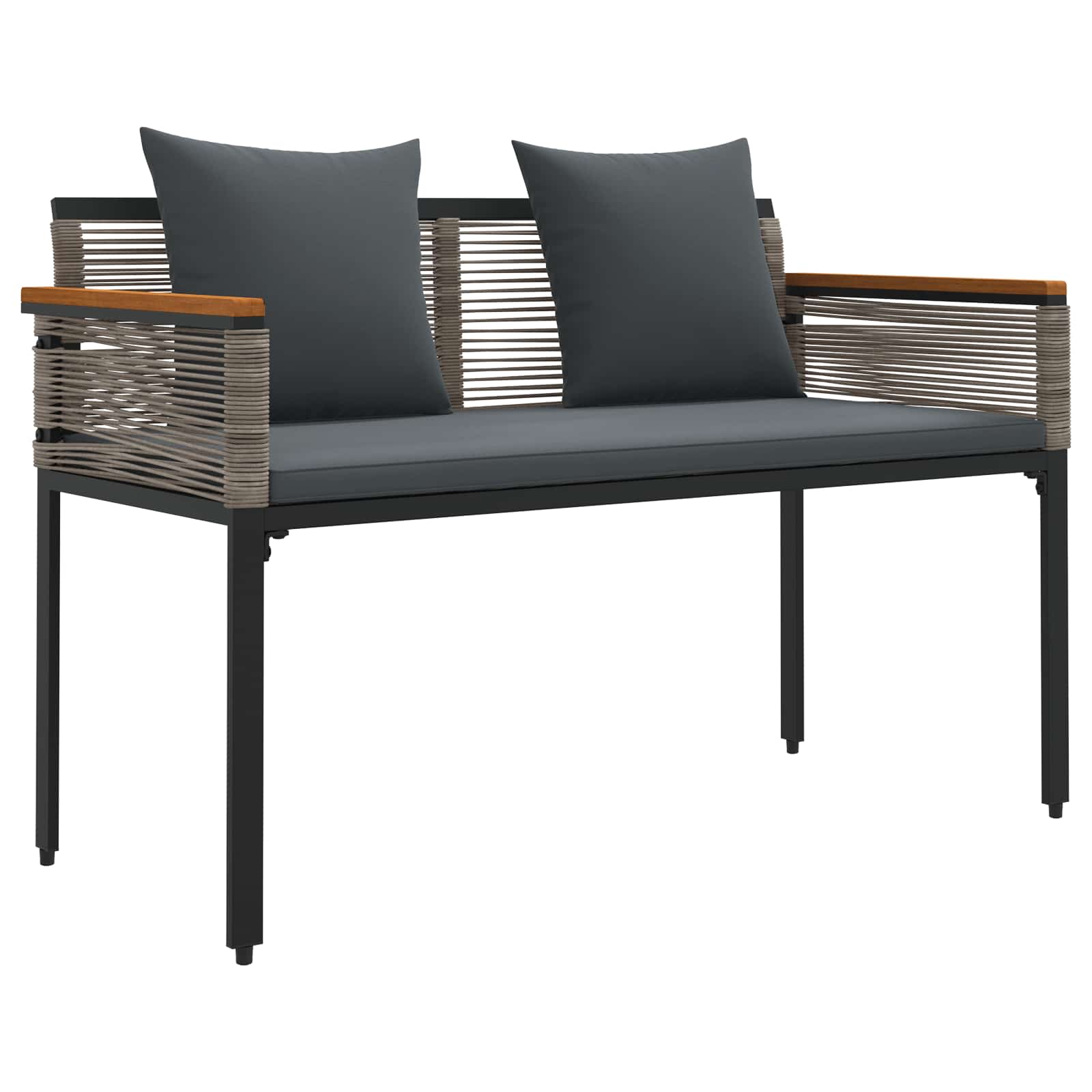 Utomhusbänk Grå och mörkgrå 117 x 54 x 74.5 cm konstrotting