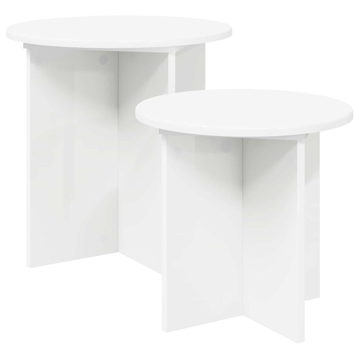 Sidobordsset 2 st Ø 45 x 45 cm Konstruerat trä