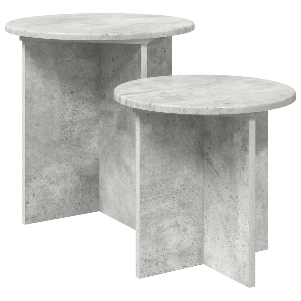Sidobordsset 2 st Betonggrå Ø 45 x 45 cm Konstruerat trä