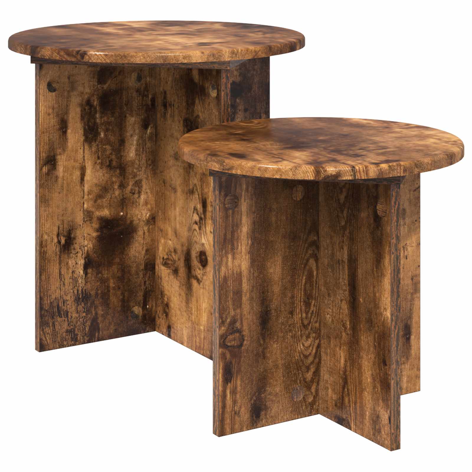 Sidobordsset 2 st Rökt Ek Konstruerat trä