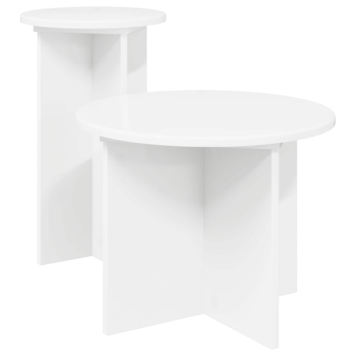 Sidobordsset 2 st Vit Ø 45 x 35 cm Konstruerat trä