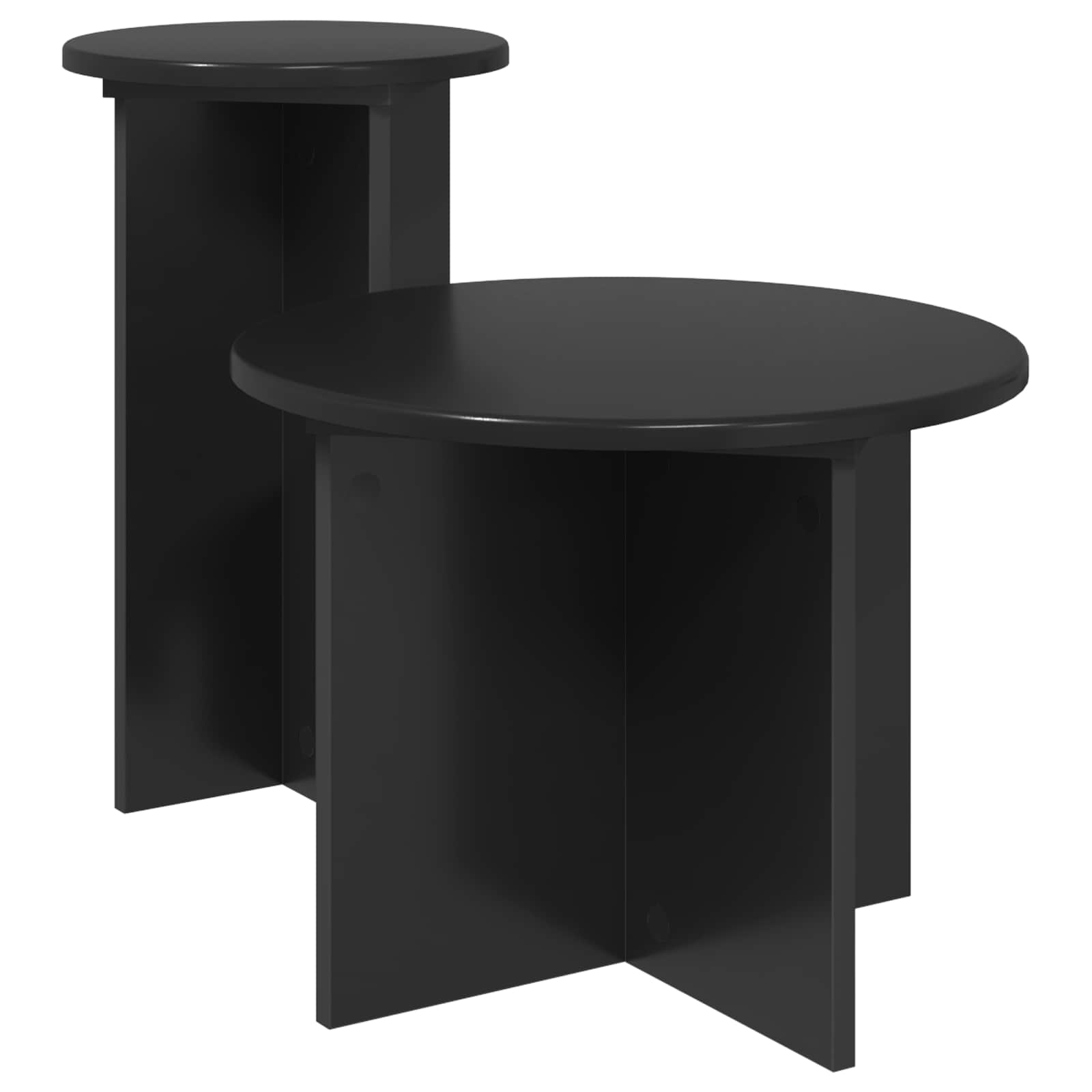 Sidobordsset 2 st Svart ek Ø 45 x 35 cm Konstruerat trä