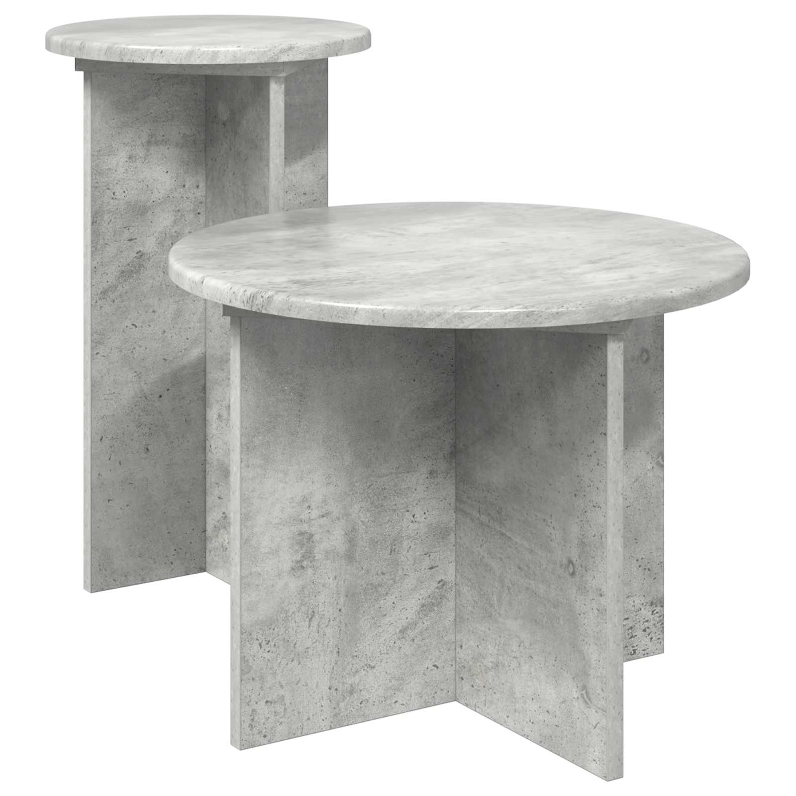 Sidobordsset 2 st Betonggrå Ø 45 x 35 cm Konstruerat trä