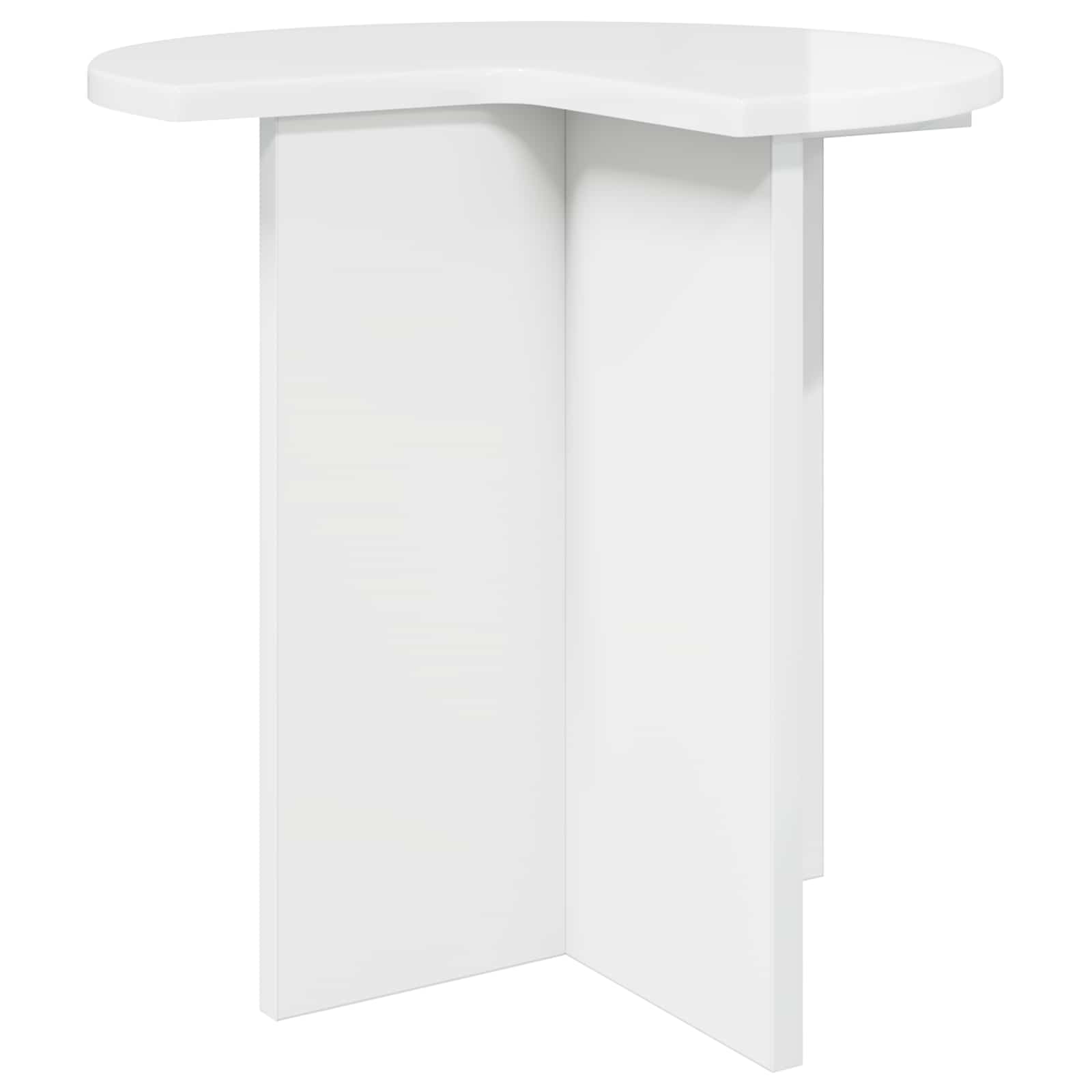Sidobord Vit högglans Ø 39 x 38 cm Konstruerat trä
