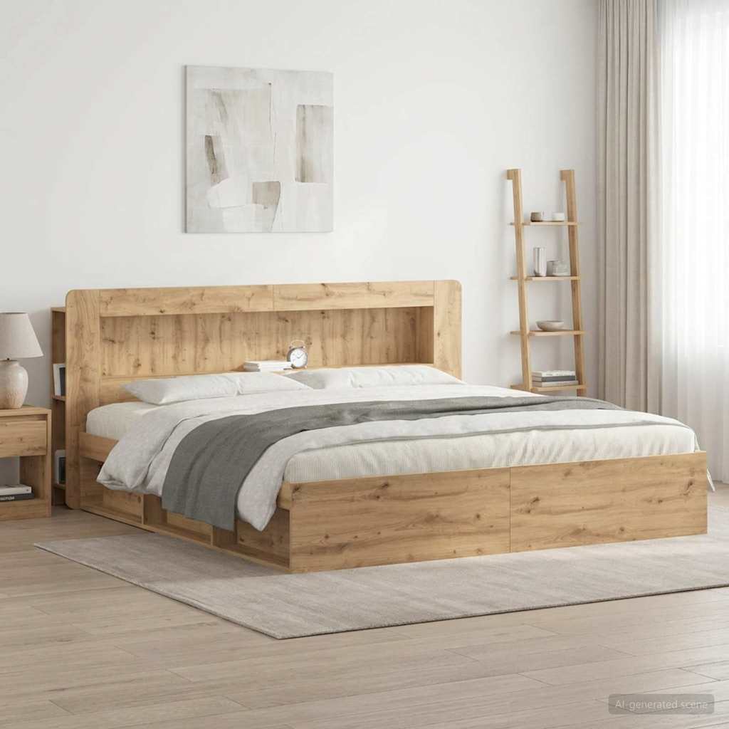 Sänggavelsskåp Artisan-ek 180 cm Konstruerat trä