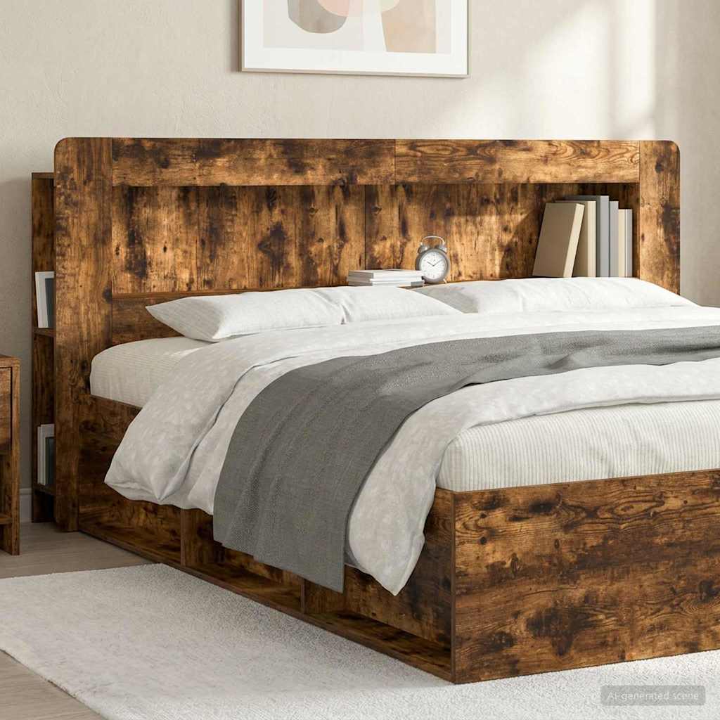 Sänggavelsskåp Rökt Ek 215 x 18,5 x 100 cm Konstruerat trä