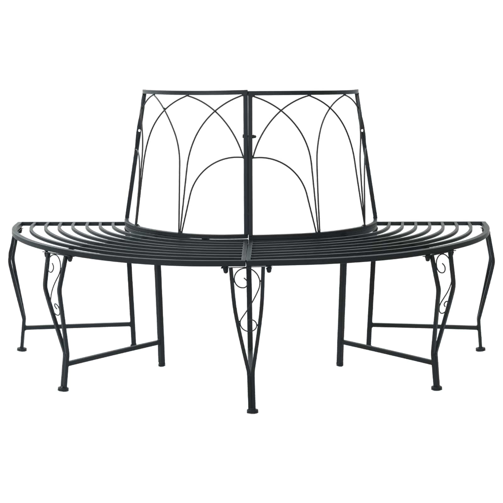 Trädbänk 4-Antal sittplatser 160 x 80 x 89 cm Stål Svart