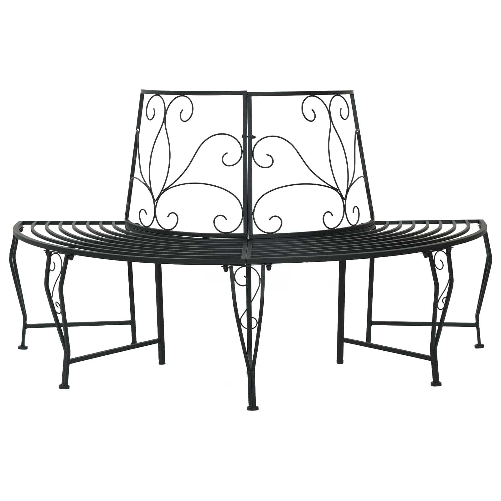 Trädbänk 4-Antal sittplatser 160 x 80 x 89 cm Stål Svart