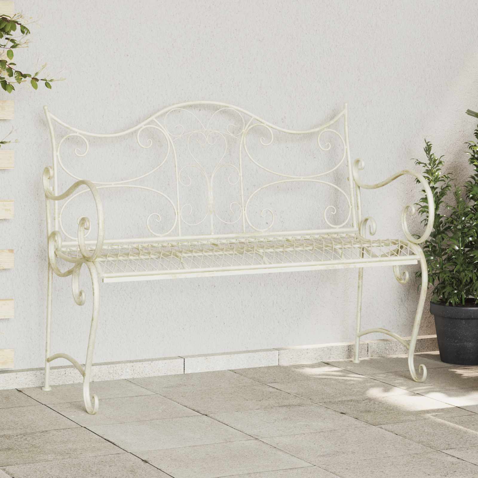 Trädgårdsbänk 2-Antal sittplatser 114 x 56,5 x 90 cm Stål
