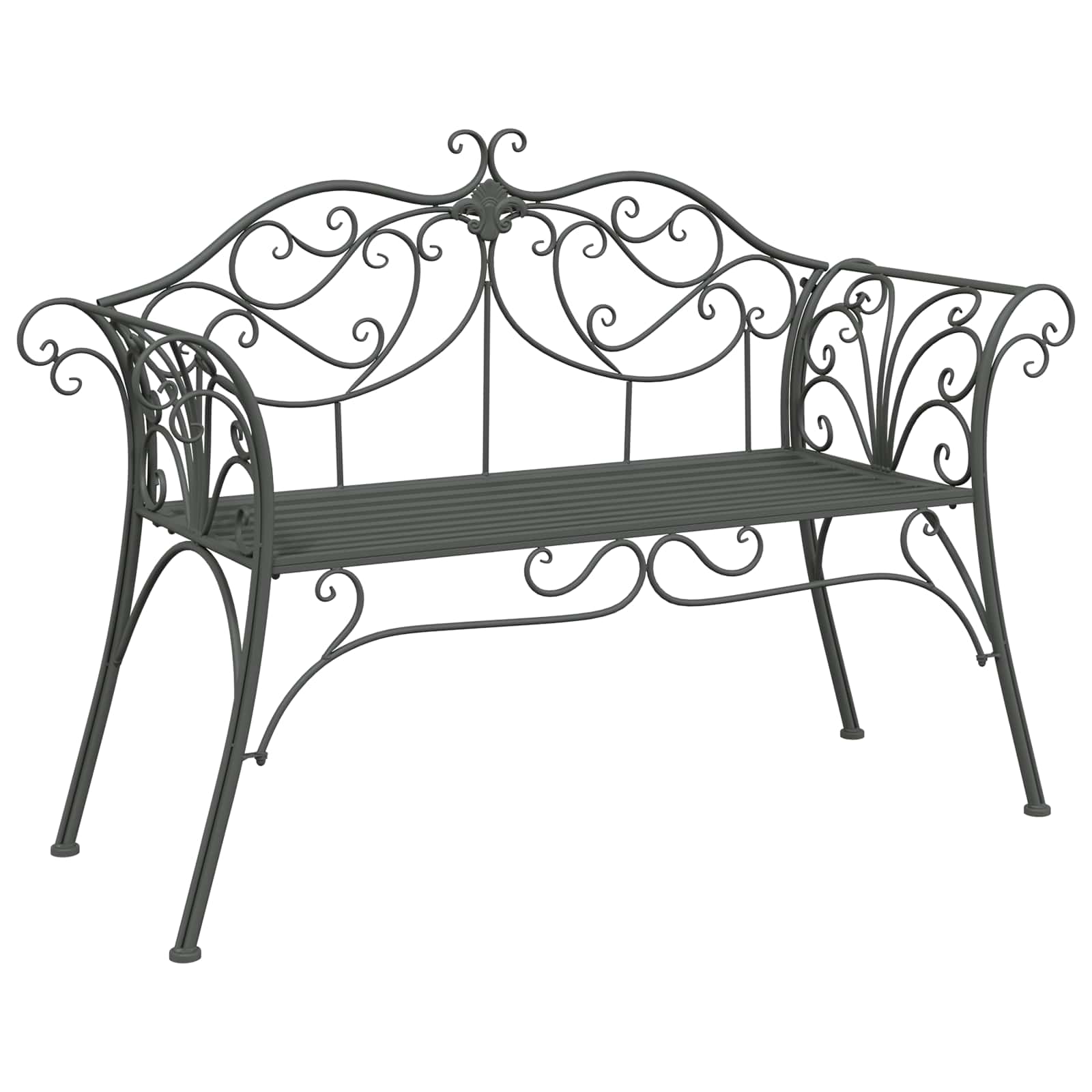 Trädgårdsbänk 2-Antal sittplatser 130 x 47 x 90 cm Stål